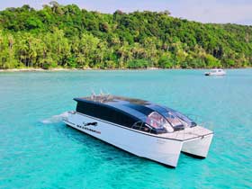 Seudamgo Catamaran for transfers between Koh Kood, Laem Sok and Trat